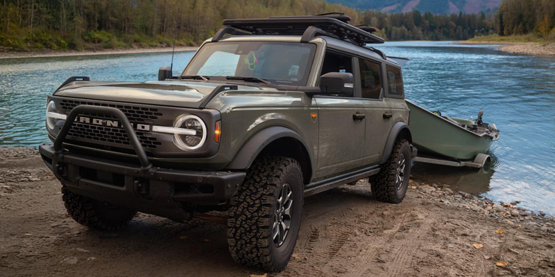 Grey 2026 Ford Convertibles bronco on river side